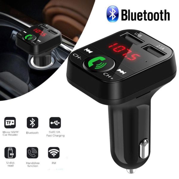 B2 Car MP3 Bluetooth Hands-Free Car Player FM Transmitter Car Charger Receiver - Image 4