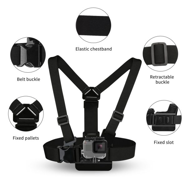 SHOOT Adjustable Harness Chest Strap Head Strap Belt for GoPro Hero 9 8 7 5 Black Xiaomi Yi 4K Sjcam Sj4000 Go Pro 7 8 Accessory - Image 2
