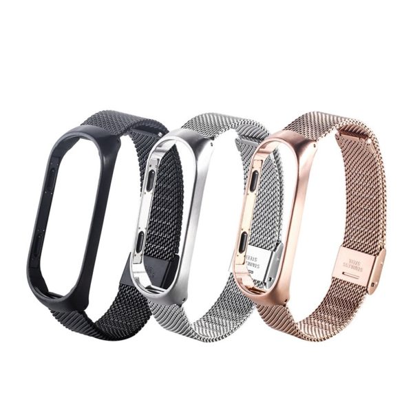 Applicable For Millet Bracelet 4 Ultra-Thin Metal Stainless Steel Strap Three Beads Replacement Wristband Steel Ball Belt - Image 3