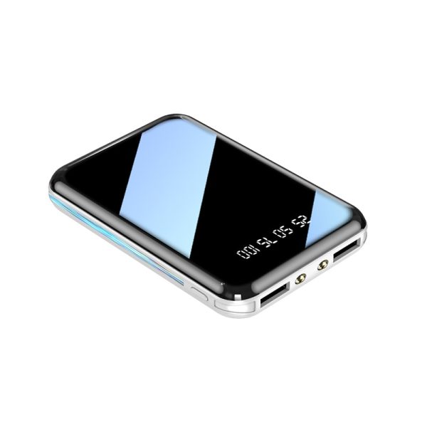 20000mAh Mini Power Bank Portable Charger Mirror Screen LED Digital Display Powerbank External Battery Pack Power Bank Powerbank - Image 7