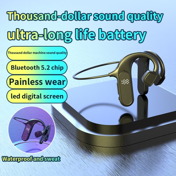 VG09 Bone Conduction Bluetooth LED Display Screen Headset 5.1 Not In-Ear Wireless Headset - Image 3