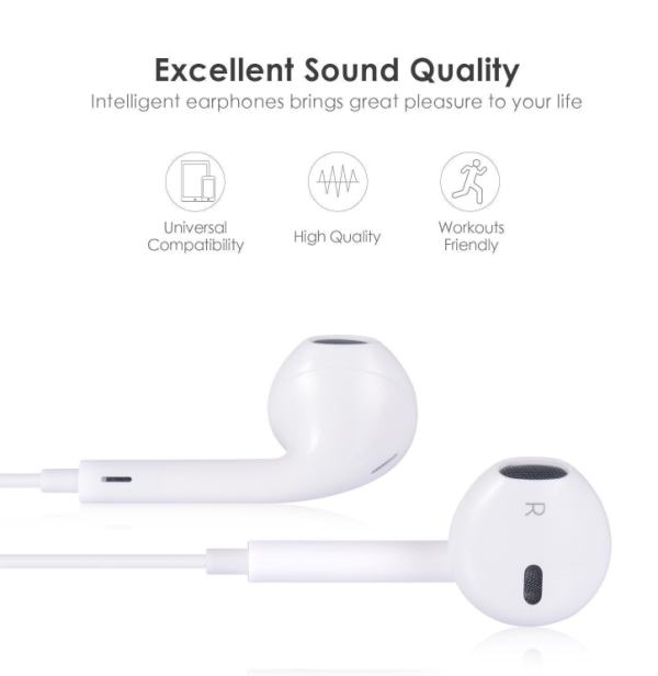 Stereo Earphone in line control with mic Headset 3.5mm In Ear Earbuds For iPhone - Image 2