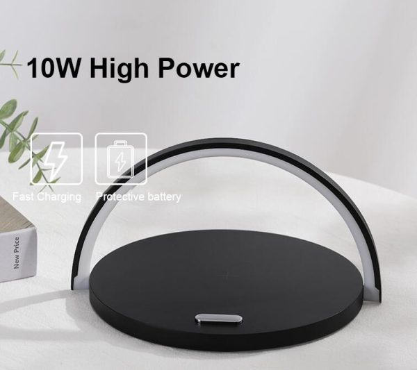 Wooden Qi Wireless Charger Lamp Desktop Wireless Charging Nightligh Stand Holder For Samsung Galaxy S10e Note10 9 Plus Xiaomi - Image 6