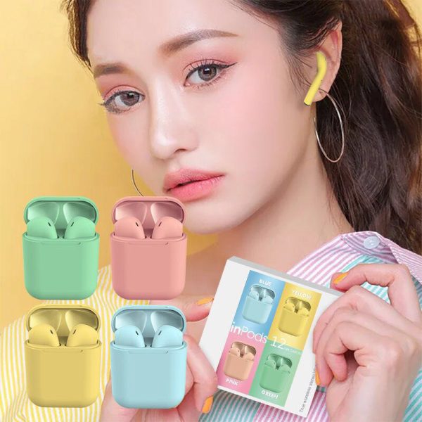 i12 Tws Wireless headphones Bluetooth earphones pink gamer headset Earbuds 5.0 - Image 2