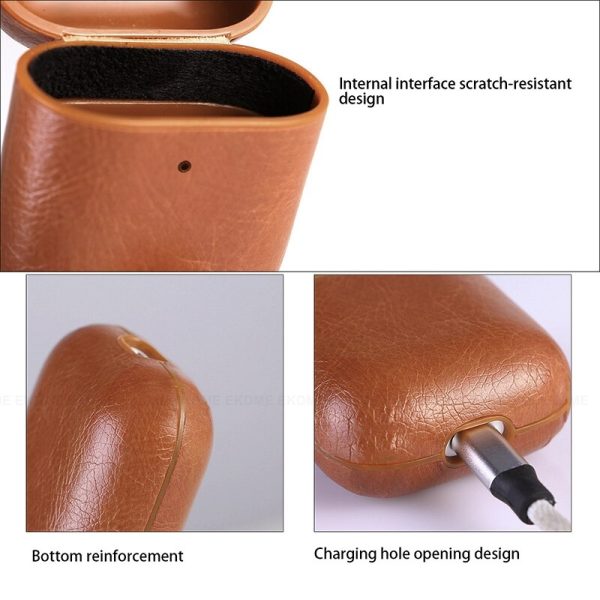 Protective Bag Leather Sleeve Cover Case Storage Earphone Portable For Apple AirPods Charging Box Case For AirPods Pro With Hook - Image 2