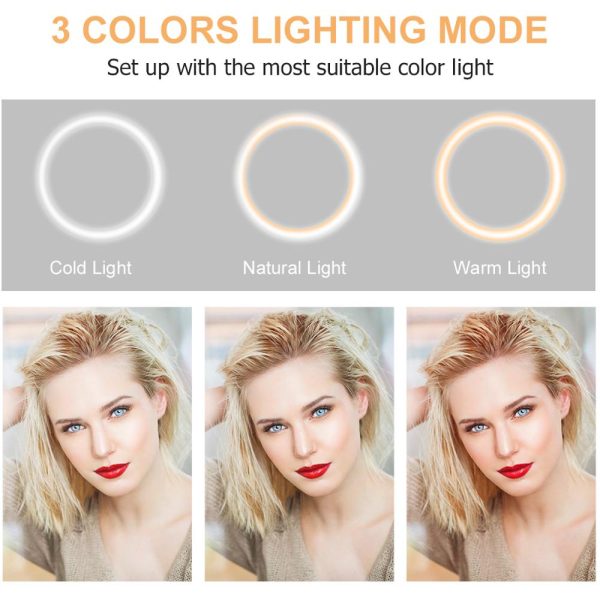 10 Inch  26CM  Ring Light with Stand - Rovtop LED Camera Selfie Light Ring for iPhone Tripod and Phone Holder for Video Photography - Image 3