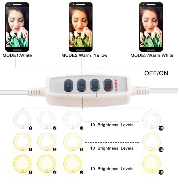 Photo Studio Selfie LED Ring Light with Cell Phone Mobile Holder for Youtube Live Stream Makeup Camera Lamp for iPhone Android - Image 4