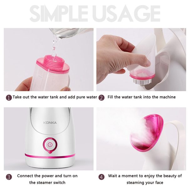 KONKA Facial steamer Large-capacity water tank 100ml Gentle and Deap cleaning face steamer Electric spa face steamer Whitening - Image 5