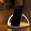Wooden Qi Wireless Charger Lamp Desktop Wireless Charging Nightligh Stand Holder For Samsung Galaxy S10e Note10 9 Plus Xiaomi - Image 4