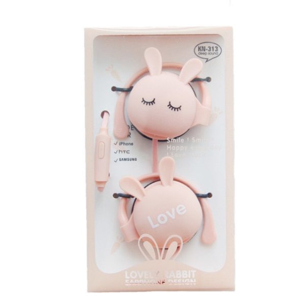 QearFun Cartoon Rabbit Ear Hook Wired Earphone Sport Running Stereo Headphones Children Girl Headset For Mobile Phone - Image 7