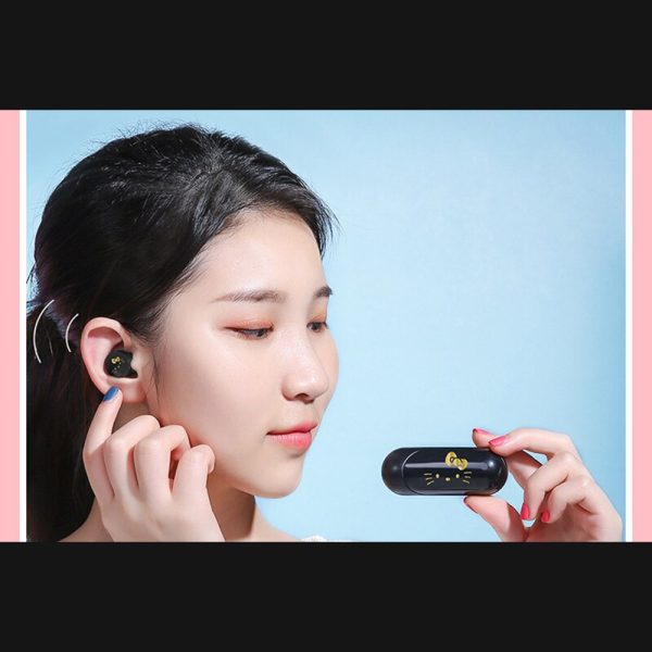 Hello Kitty WIreless Bluetooth Earphone With Charging Case Smart Touch HiFi Earphone Mini Headset Noise Reduction Earphones - Image 5
