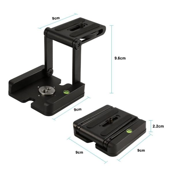 Z Flex Tilt Tripod Head Aluminum Alloy Folding Z Tilt Head Quick Release Plate Stand Mount Spirit Level - Image 5