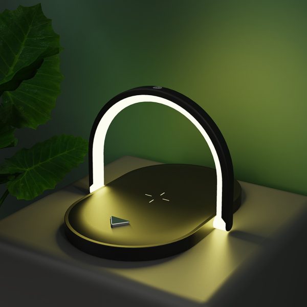 Night Light Wireless Charger 15W Fast Charge with Mobile Phone Stand Desk Lamp Power Bank - Image 4