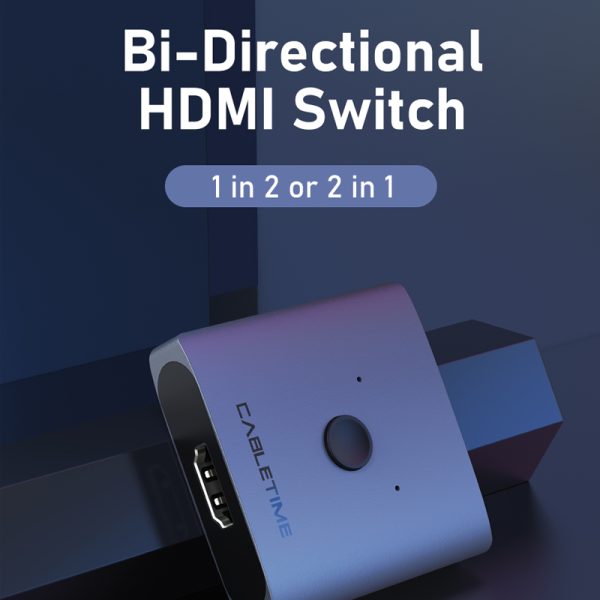 CABLETIME HDMI Splitter 4K 60Hz 1x2/2x1 Adapter HDMI Switcher 2 in 1 Converter for latop Macbook Air HDTV PS4 HDMI Switch C355 - Image 2