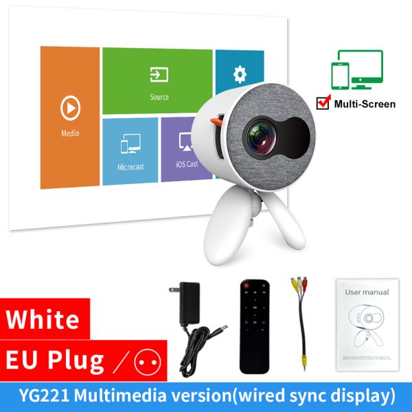 LEJIADA YG220 Mini Projector 3.5mm Audio Phone with screen Update Version Portable Pocket Cute Projector Video Player Kids Gift - Image 16