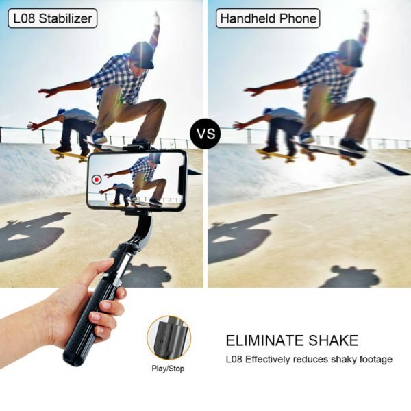 Phone Stabilizer Video Record Universal Handheld Gimbal Smartphone Stabilizers Wireless Bluetooth Selfie Stick Vlog Live Stream - Image 3