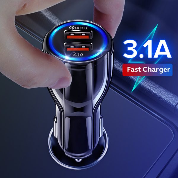 GETIHU 18W 3.1A Car Charger Dual USB Fast Charging QC Phone Charger Adapter For iPhone 12 11 Pro Max 6 7 8  Xiaomi Redmi Huawei - Image 4