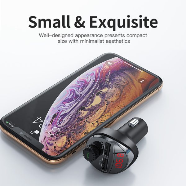 KUULAA Car Charger FM Transmitter Bluetooth Car Audio MP3 Player TF Card Car Kit 3.4A Dual USB Car Phone Charger For Xiaomi Mi - Image 5