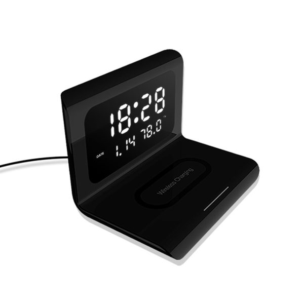 10W Qi Wireless Charger Wireless Charging Pad Thermometer Calendar Clock Fast Charge Cargador Inalambrico For Iphone Samsung - Image 8