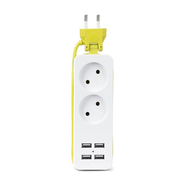 Rdxone EU plug Travel Power Strip Portable Extension Socket Outlet with 4 USB Wall Charger Smart Desktop Socket - Image 5