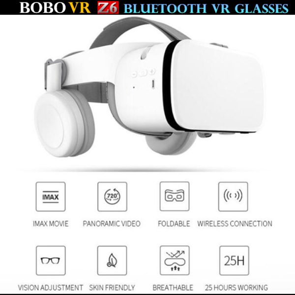 BOBO VR Z6 Bluetooth 3D Glasses Virtual Reality Box Google Cardboard Stereo Mic Headset Helmet - Image 3