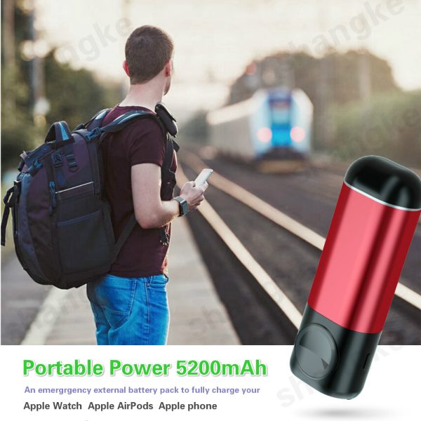 3 In1 Wireless Charger Power Bank 5200mAh Portable Mobile Phone Charger  Power Bank for iPhone AirPods Apple Watch Series 4/3/2/ - Image 2