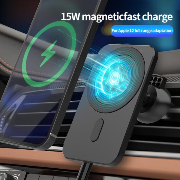 15w Magnetic Car Wireless Charger Phone Stand For Iphone 12 ProMax 12Mini Magsafe Car Holder - Image 2
