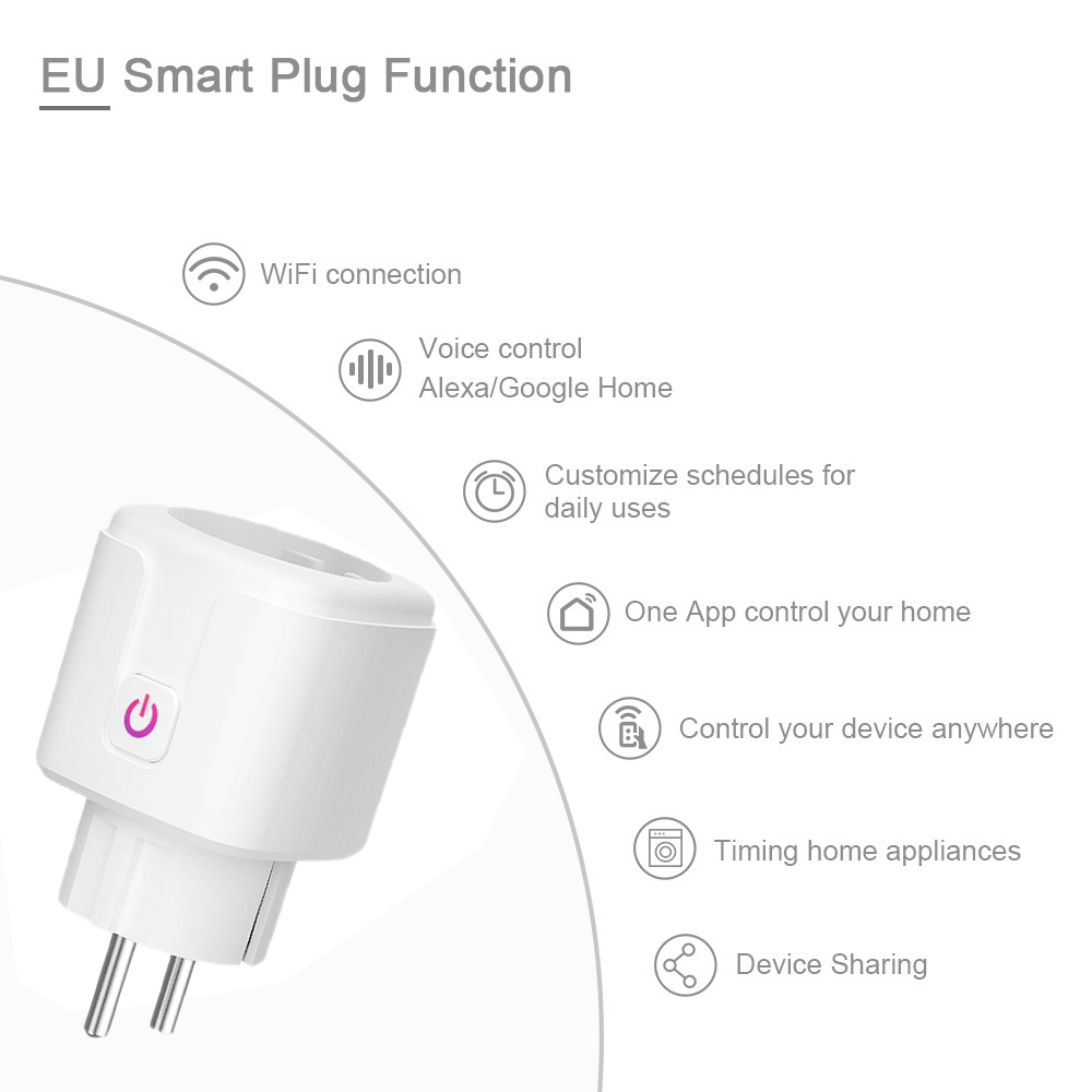 WiFi Smart Plug EU US UK Adaptor Wireless Remote Voice Control Power Energy Monitor Outlet Timer Socket for Alexa Google Home - Image 2