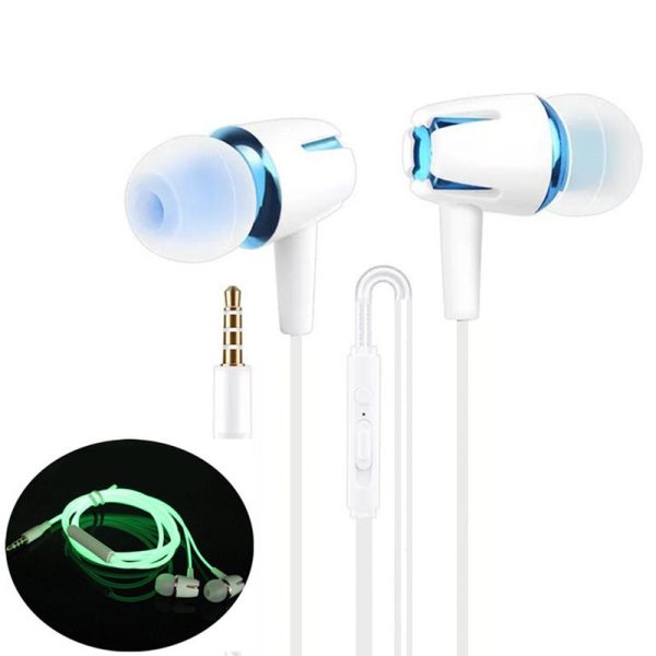 Luminous Headset 3.5mm Plug Wired Glowing Earphone with Mic Volume Control Bass Earbud for IPhone Samsung Huawei Xiaomi Phone Pc - Image 3