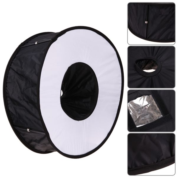 Ring Softbox SpeedLite Softbox Flash Light 45cm Foldable Diffuser Ring Speedlight Soft box - Image 3