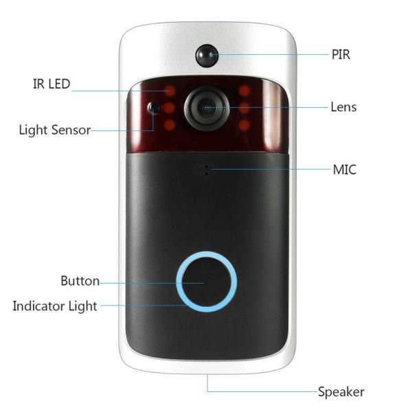 Smart Wireless WiFi Security DoorBell Visual Recording Consumption Remote Home Monitoring Night Vision Smart Video Door Phone - Image 2