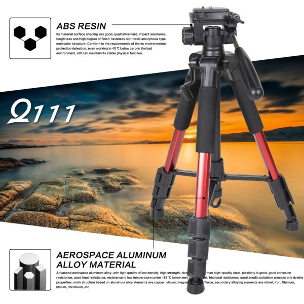Q111 Professional Portable Travel Aluminum Camera Tripod&Pan Head for SLR DSLR Digital Camera Three color - Image 3