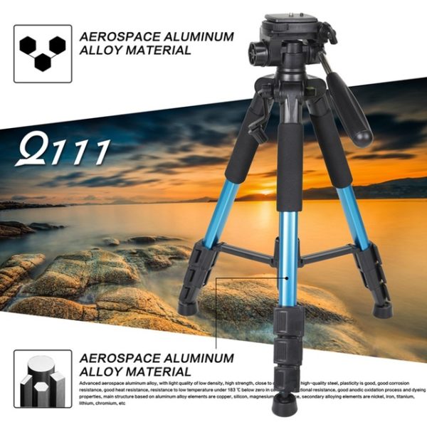 Q111 Professional Portable Travel Aluminum Camera Tripod&Pan Head for SLR DSLR Digital Camera Three color - Image 9