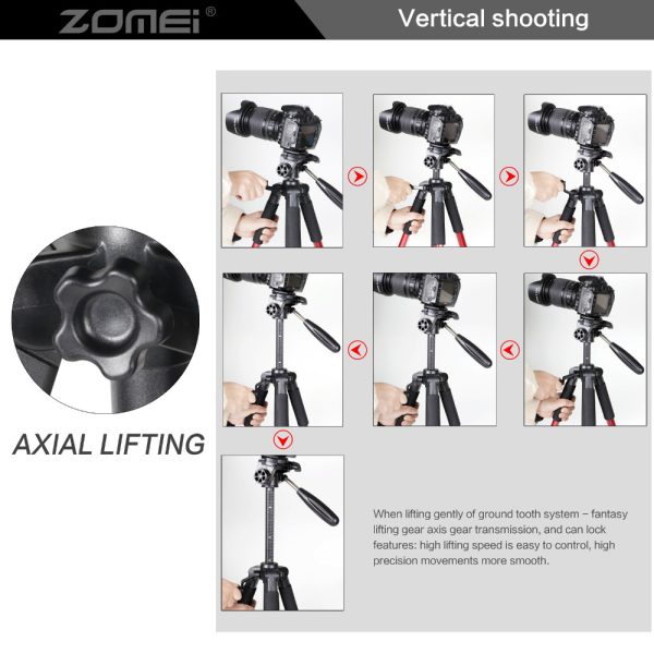 Q111 Professional Portable Travel Aluminum Camera Tripod&Pan Head for SLR DSLR Digital Camera Three color - Image 5
